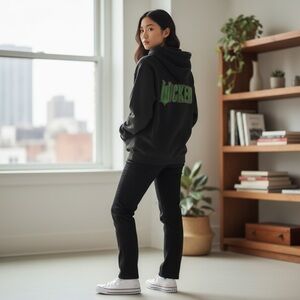 Wicked Women's Black Hoodie Double Sided Graphics S2